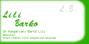 lili barko business card