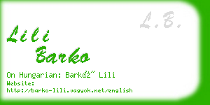 lili barko business card